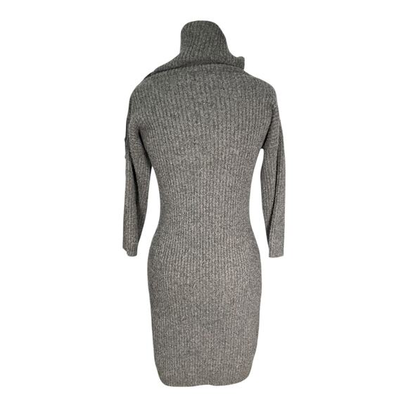 Neiman Marcus 100% Cashmere Button Shoulder Sweater Dress Gray Small Luxurious - Picture 4 of 14